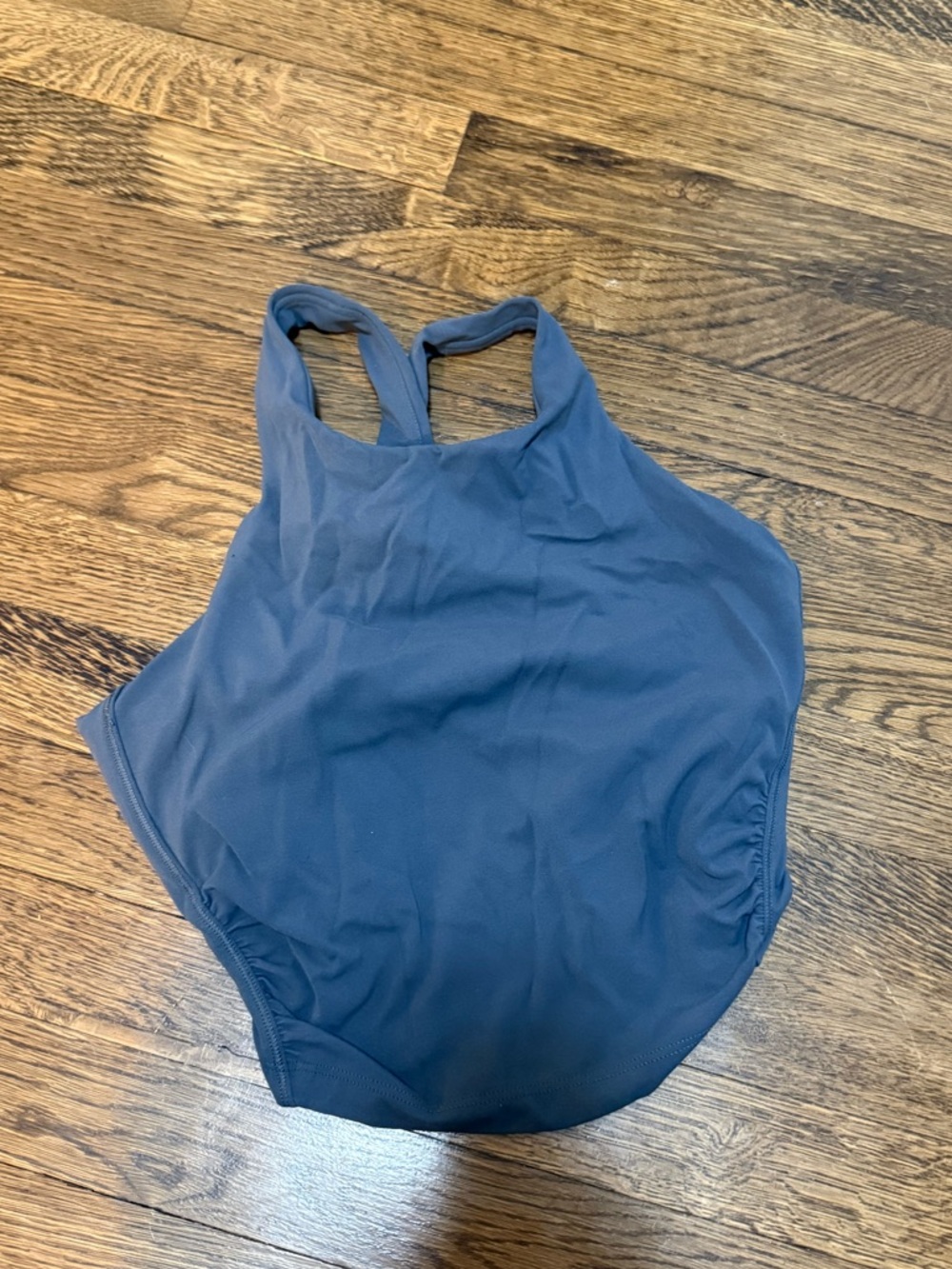 Athleta Blue High-Neck Racerback sports bra tank size small